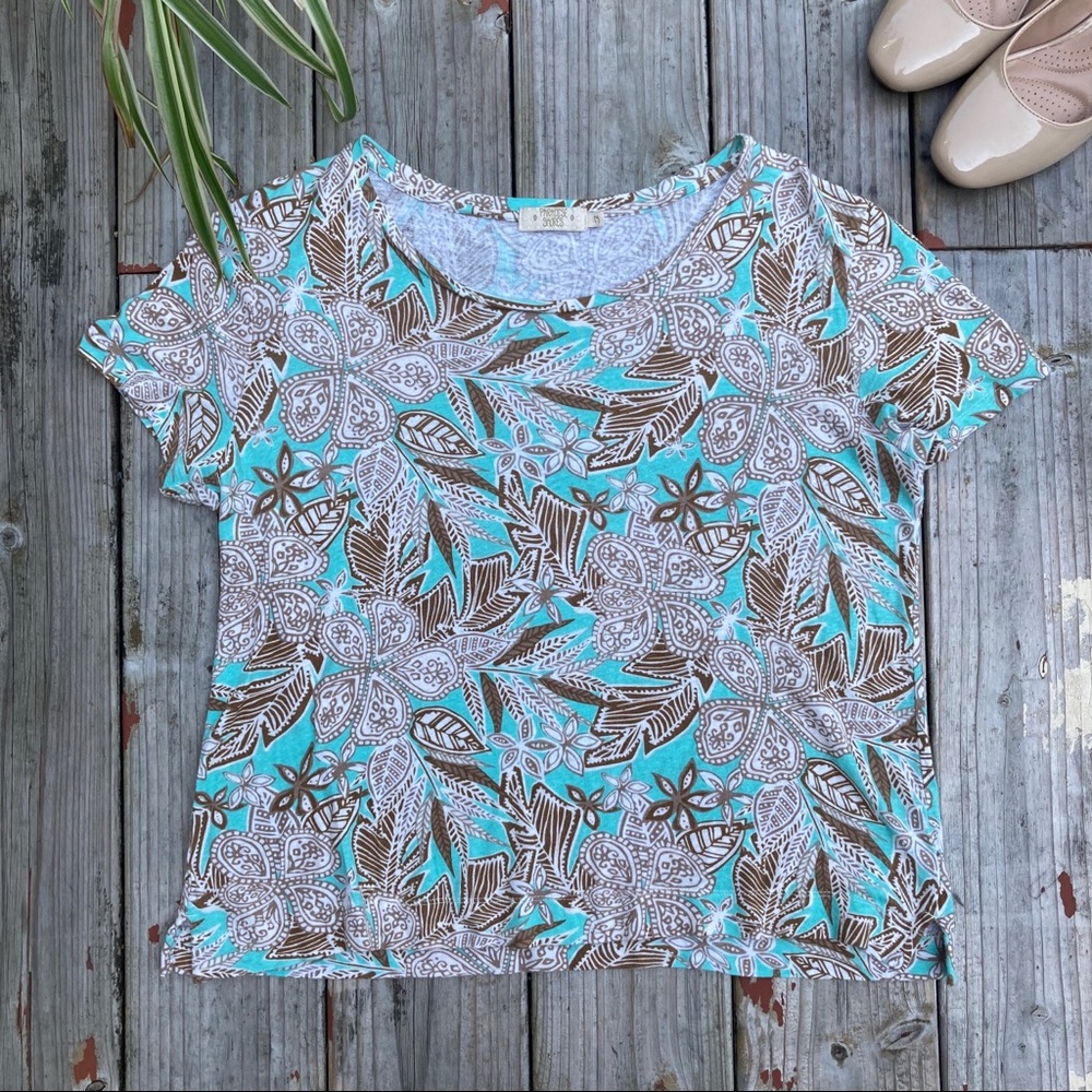 Paradise Shores Tropical Short Sleeve Tee Shirt